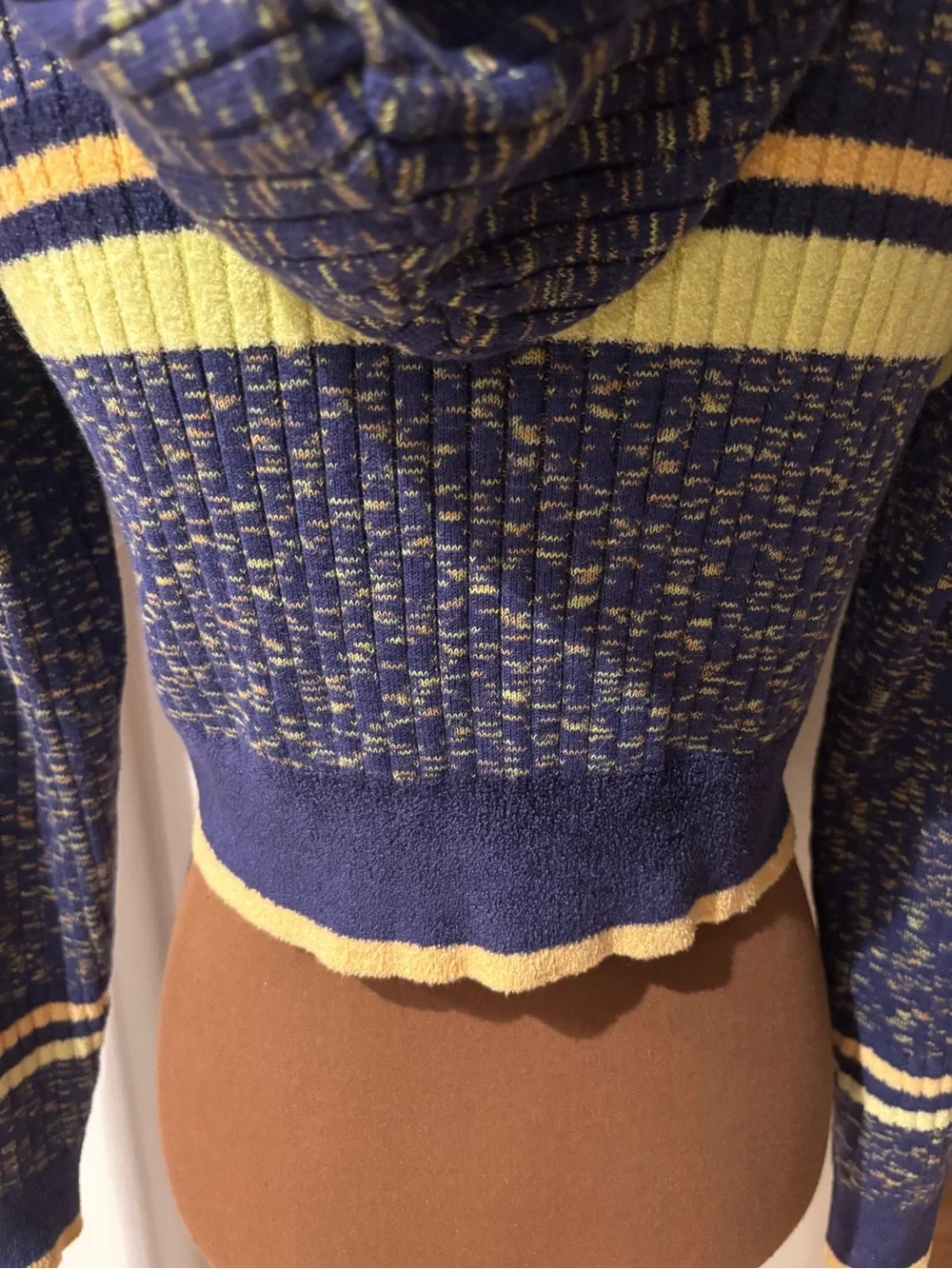 Urban Outfitters Out From Under purple + Yellow Ribbed Knit Set Zip Top & Pants.